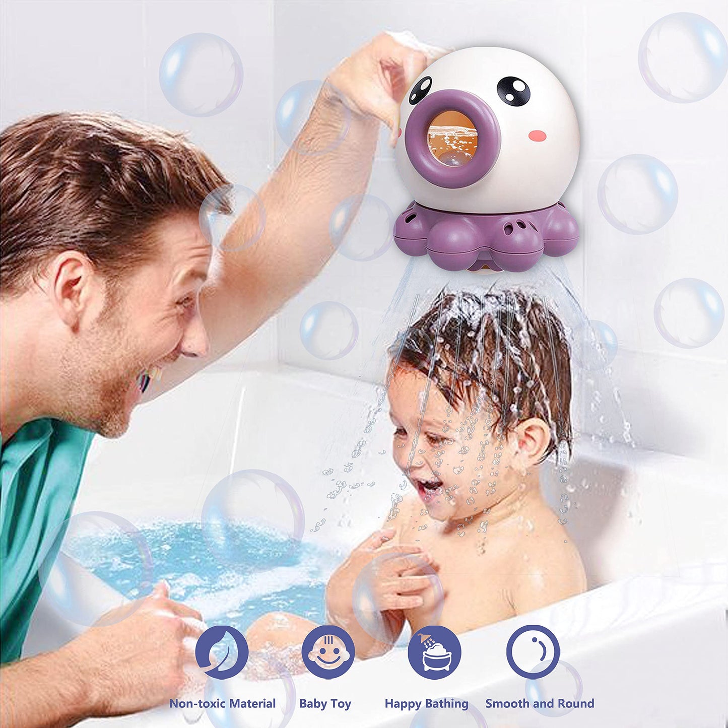 Kids Octopus Water Jet Bath Toy - Rotating Shower, Sprinkler, and Beach Fun - Summer Water Toy for Endless Entertainment