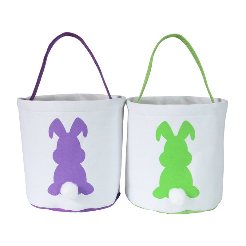 Easter Basket/Bucket with Rabbit Ears and Tail for Kids