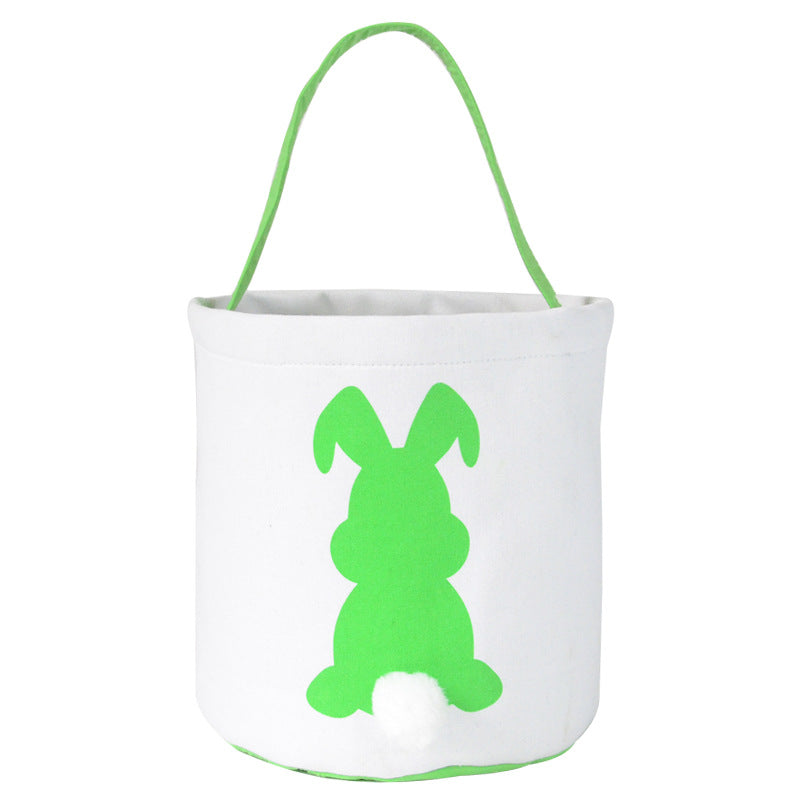 Easter Basket/Bucket with Rabbit Ears and Tail for Kids