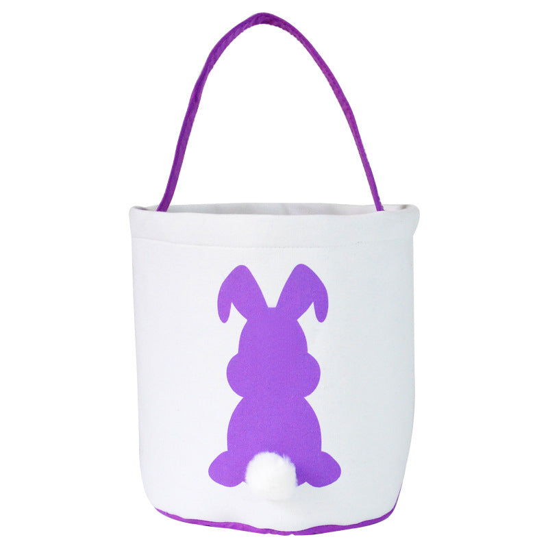 Easter Basket/Bucket with Rabbit Ears and Tail for Kids