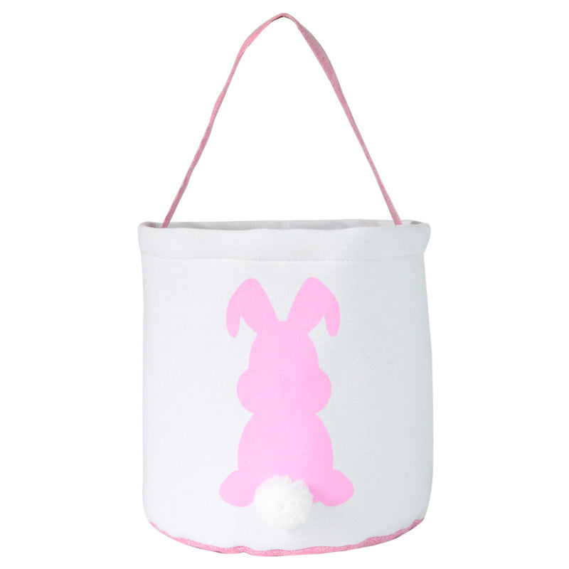 Easter Basket/Bucket with Rabbit Ears and Tail for Kids