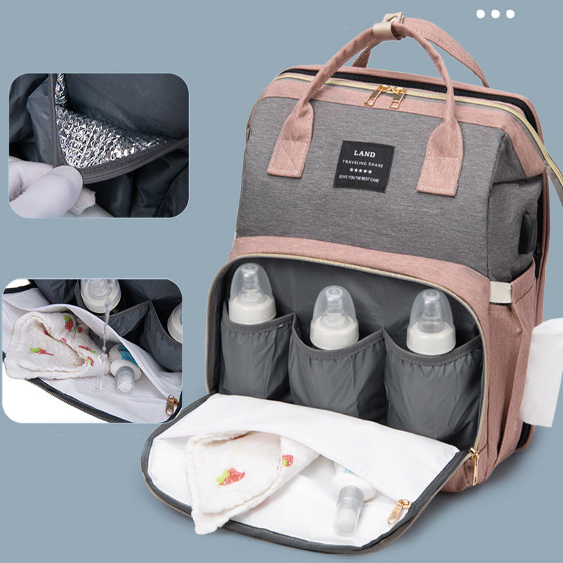 Spacious Baby Crib Backpack with Insulated Milk Storage - Ideal for New Moms