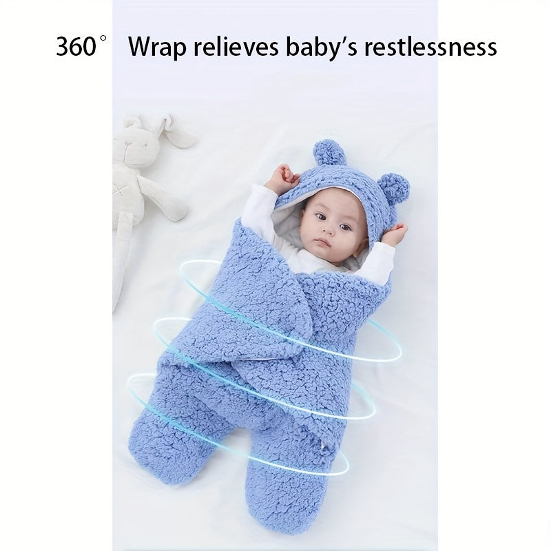 Bear Nap Printed Winter Baby Sleeping Bag - Soft and Cozy Nap Mat with Removable Pillow for Babies 0-10 Months