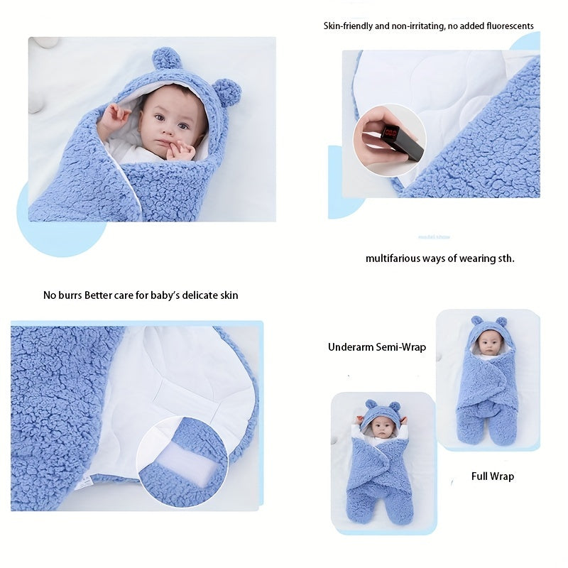 Bear Nap Printed Winter Baby Sleeping Bag - Soft and Cozy Nap Mat with Removable Pillow for Babies 0-10 Months