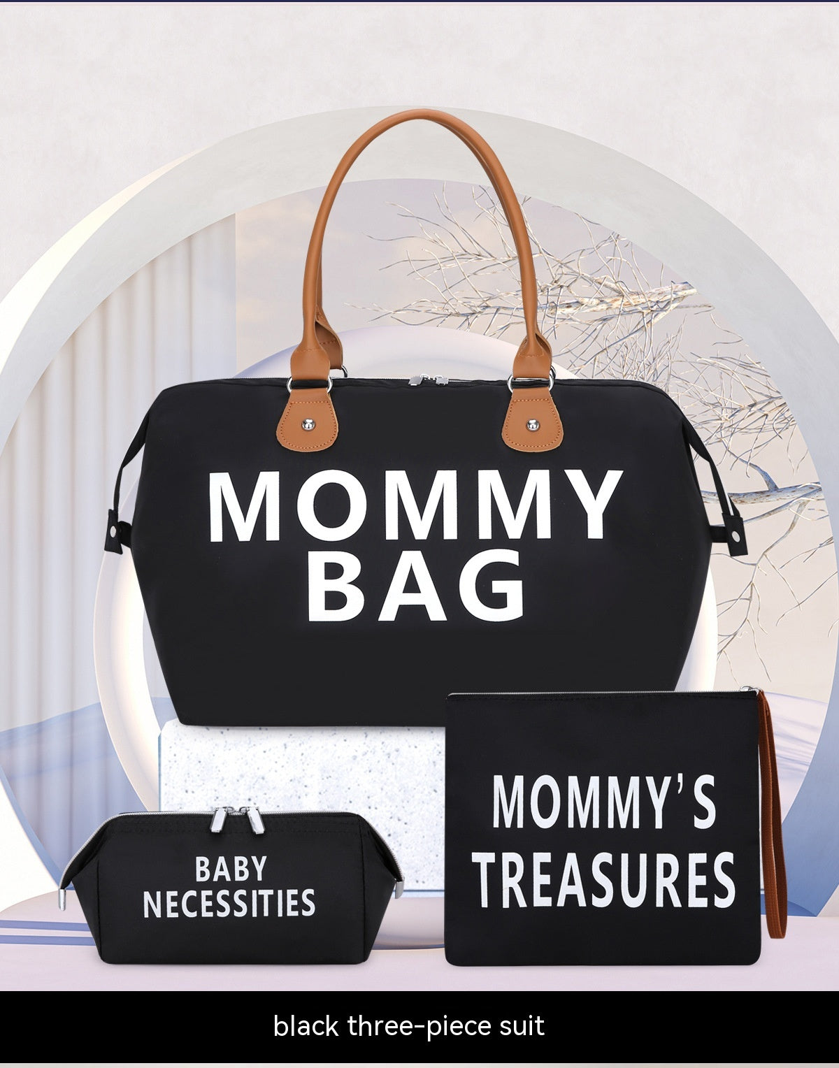 Trendy Travel Bag Set - Stylish and Functional Mummy Bag Trio