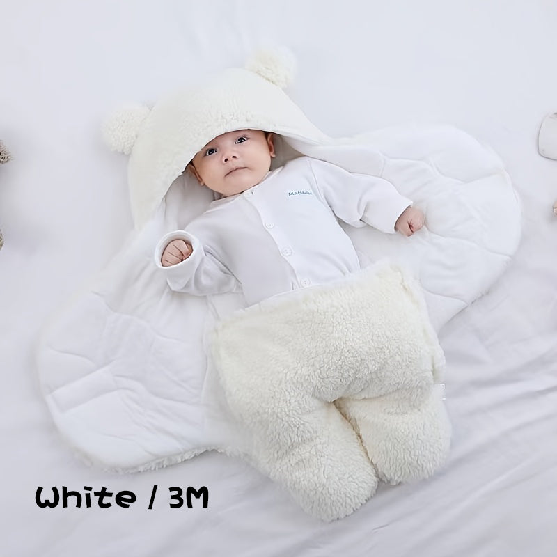 Bear Nap Printed Winter Baby Sleeping Bag - Soft and Cozy Nap Mat with Removable Pillow for Babies 0-10 Months