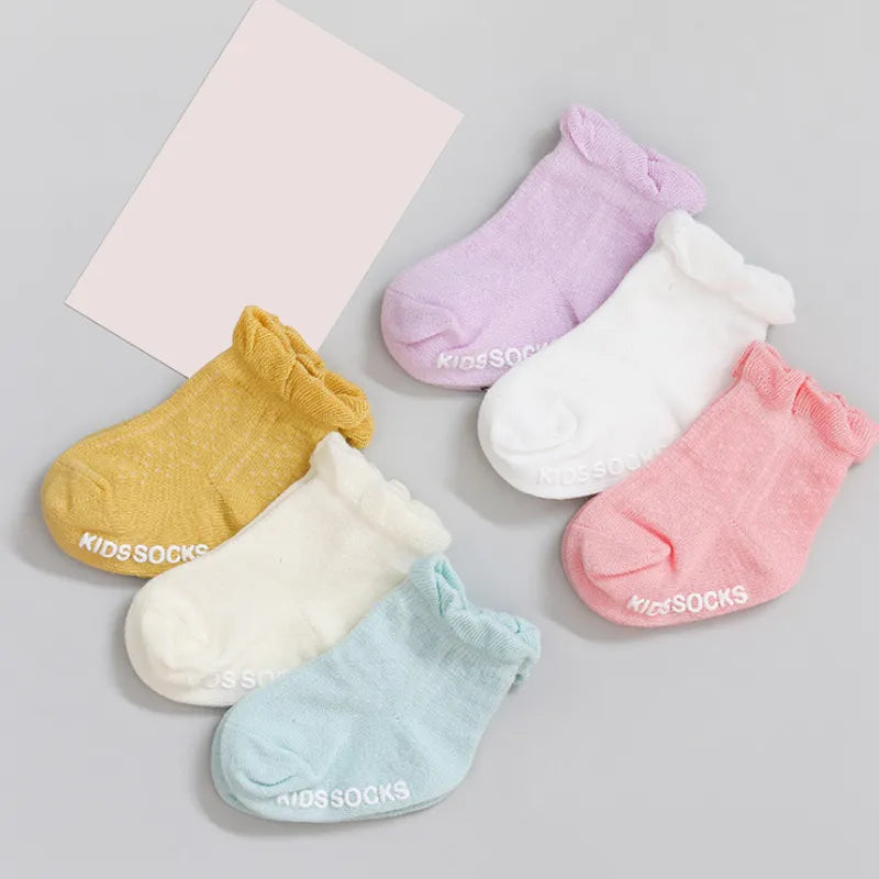 Non-Slip Baby Socks Set for Girls and Boys - Pack of 3 Pairs