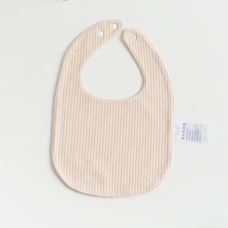 Premium Ribbed and Terry Fabric Baby Bibs - Adjustable Snaps and Multiple Color Options