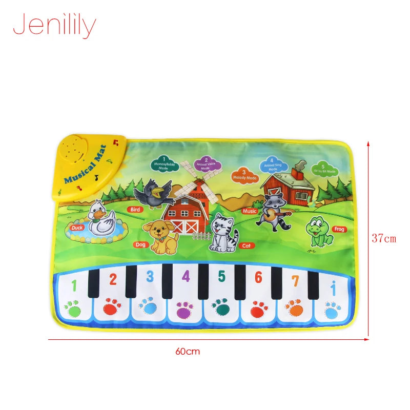 Interactive Musical Baby Piano Mat - Play and Learn with Animal Sounds - 37x60cm