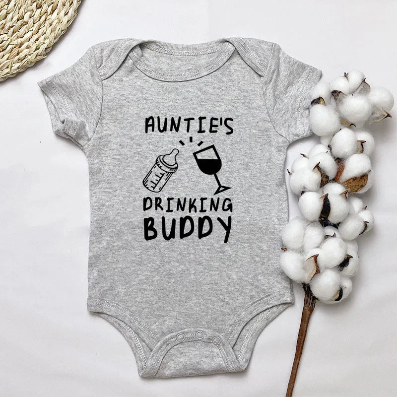 Auntie's Drinking Buddy Baby Shirt