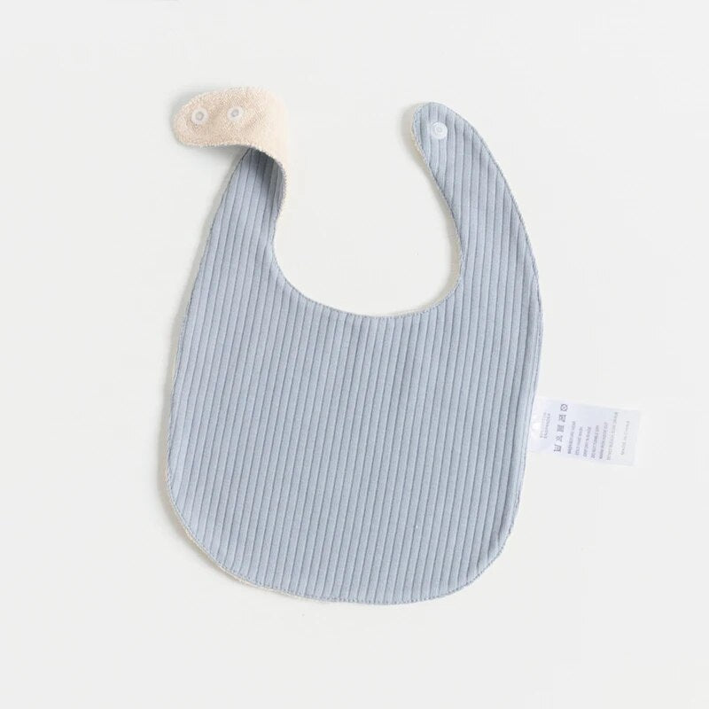 Premium Ribbed and Terry Fabric Baby Bibs - Adjustable Snaps and Multiple Color Options