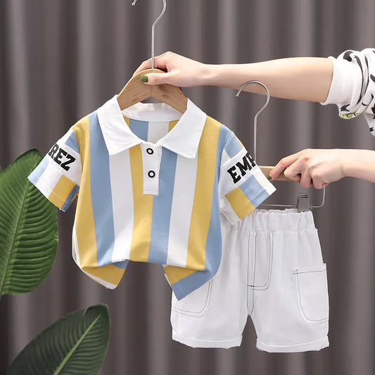 Summer Fashion Baby Boy Clothes Sets T-shirt + Pants