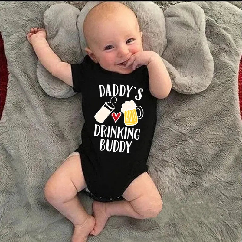 Funny Daddy's Drinking Buddy Baby Romper - Perfect Gift for Father's Day!