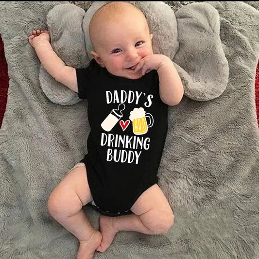 Funny Daddy's Drinking Buddy Baby Romper - Perfect Gift for Father's Day!