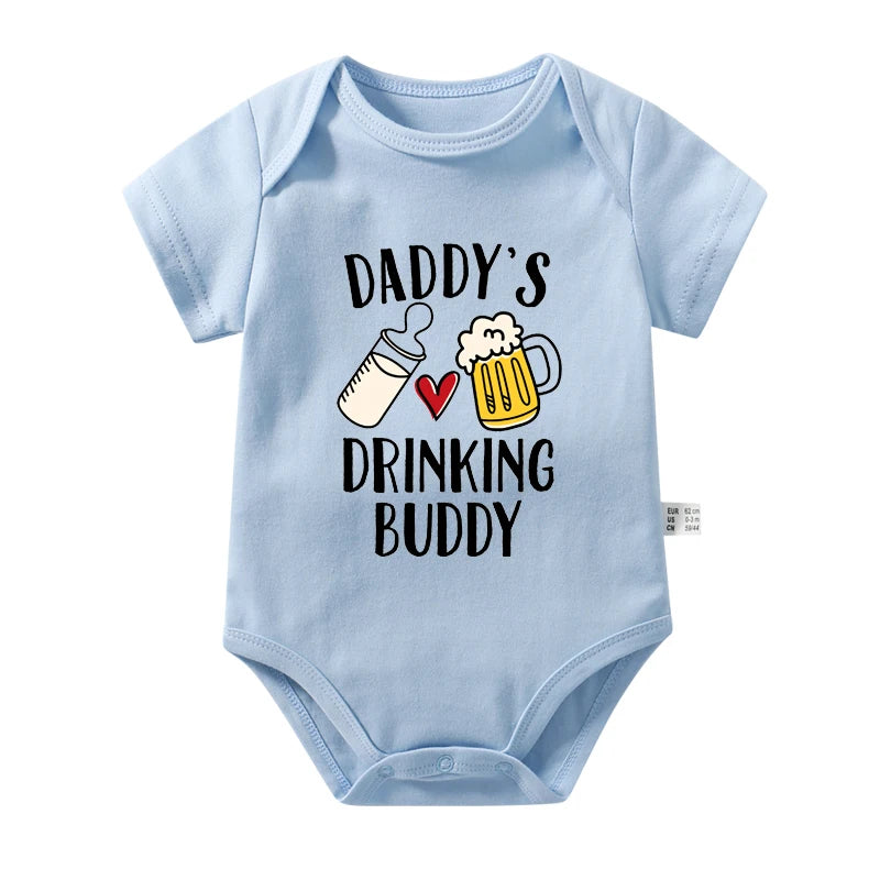 Funny Daddy's Drinking Buddy Baby Romper - Perfect Gift for Father's Day!