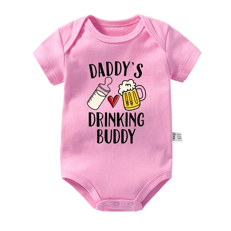 Funny Daddy's Drinking Buddy Baby Romper - Perfect Gift for Father's Day!