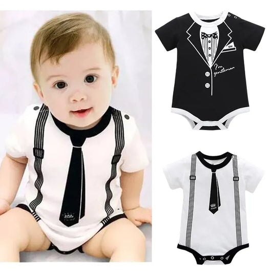 Newborn Baby Clothing Summer Gentleman Rompers