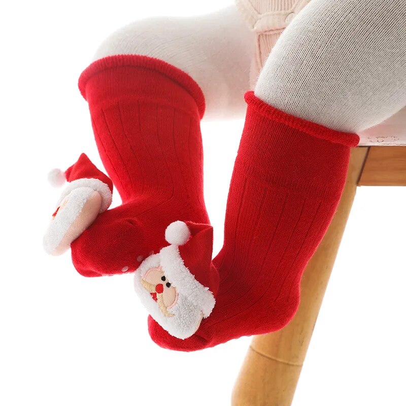 Adorable Winter Elk Christmas Baby Socks - Thick, Warm, and Anti-Slip - Perfect Gift for Infants