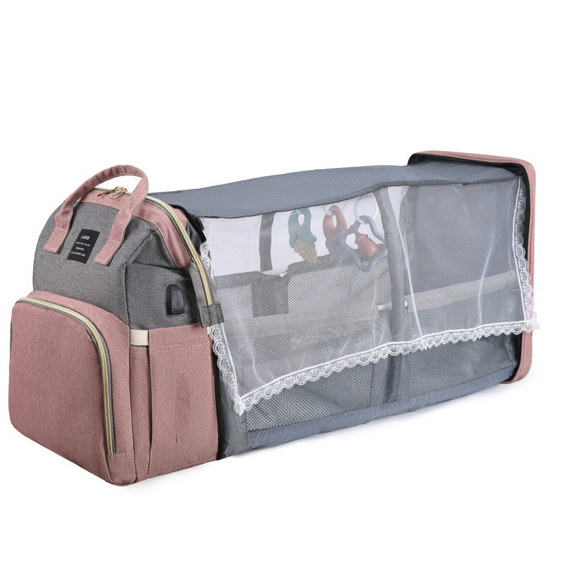 Spacious Baby Crib Backpack with Insulated Milk Storage - Ideal for New Moms