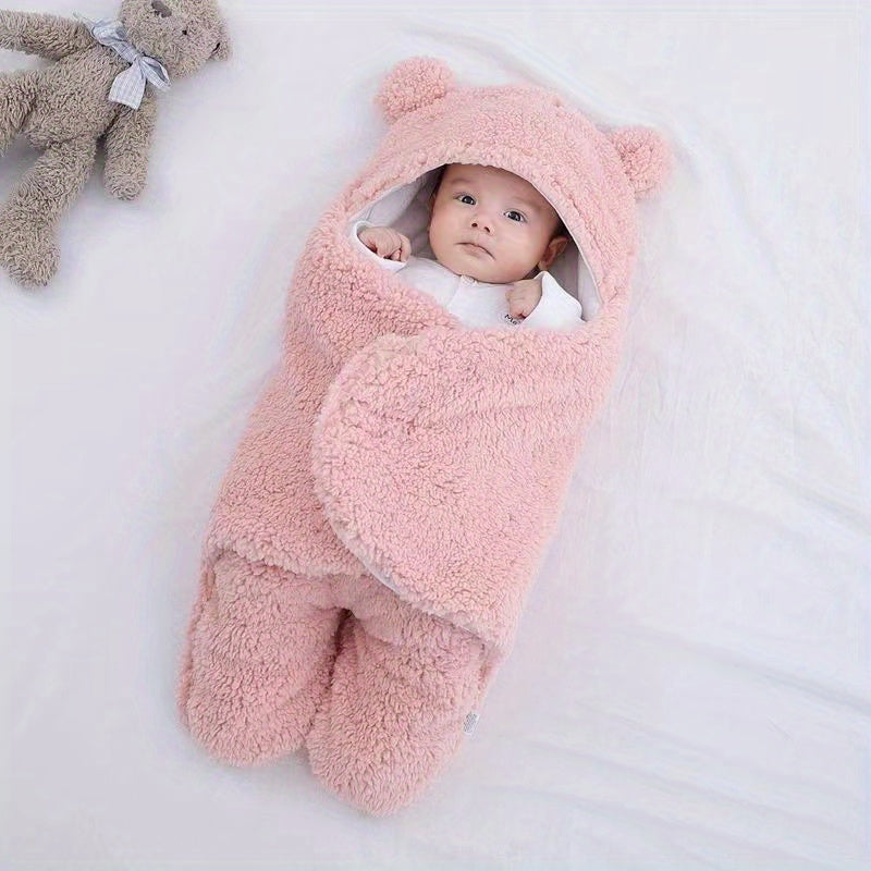 Bear Nap Printed Winter Baby Sleeping Bag - Soft and Cozy Nap Mat with Removable Pillow for Babies 0-10 Months